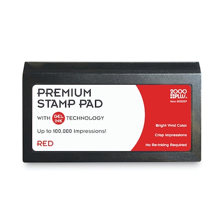 Cosco Microgel Stamp Pad for 2000 PLUS, 3 1/8 x 6 1/6, Red 030257